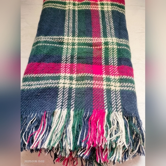 Altar’d State Women's Scarf Tassel Plaid Checks Houndstooth Reversible TAG - Picture 1 of 11